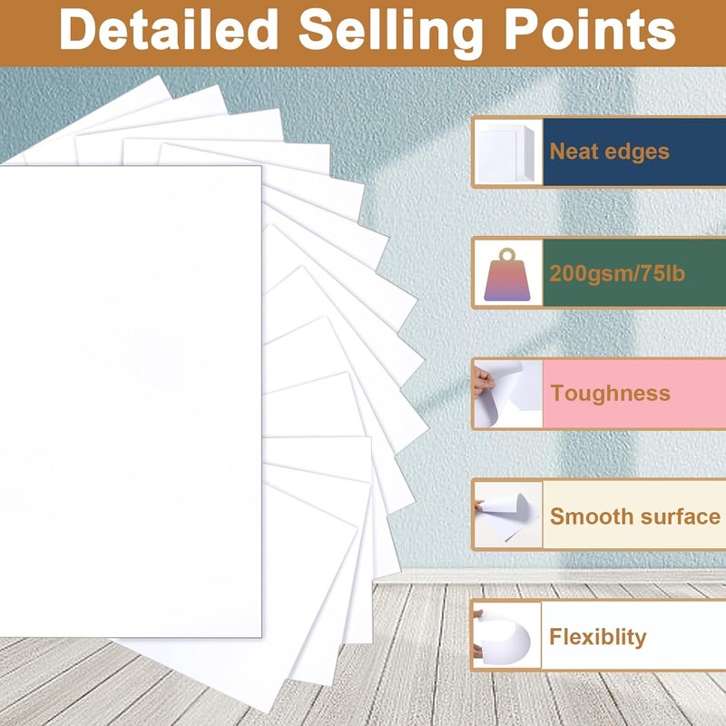Silunkia 40 Sheets White Cardstock 8.5 x 11 Printer Paper, 75lb White Paper Card Stock for DIY Card Making, Thank You Cards, Business Cards, Wedding Invitations, Certificates, Menus - Image 3